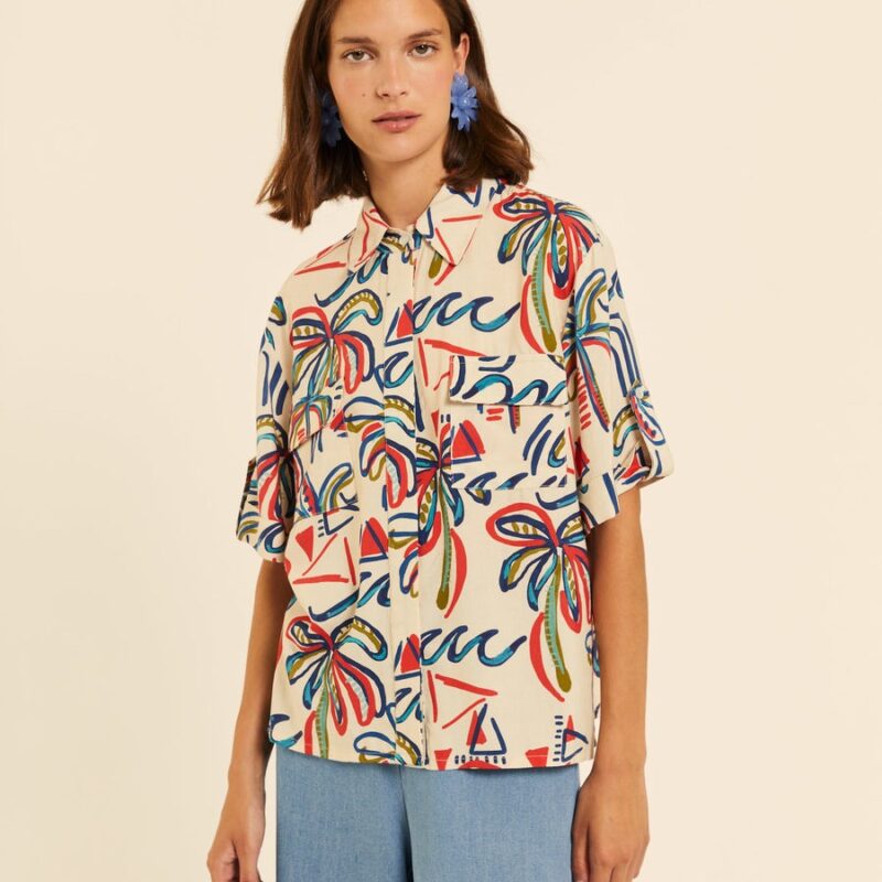 Camisa estampado palmeras OASIS